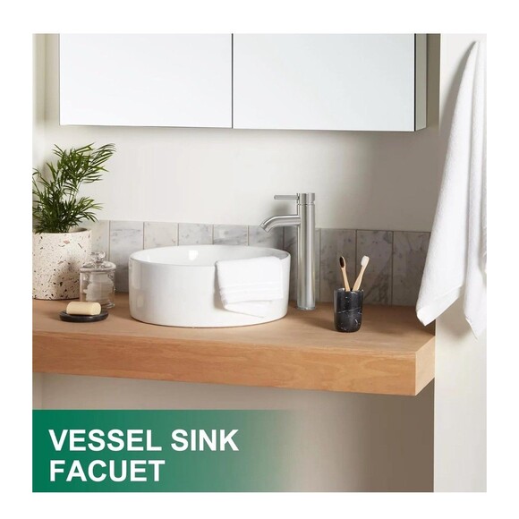 VOTON Bathroom Sink Faucet Chrome Tall Bath Faucet Single Handle One Hole - Picture 6 of 16